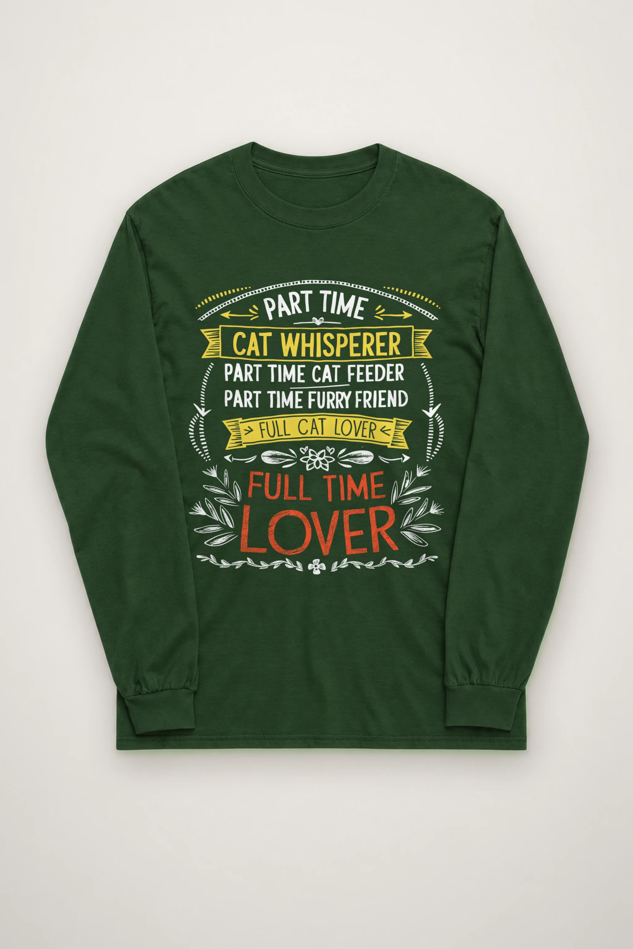"Full Time Cat Lover" Unisex Longsleeve T-shirt