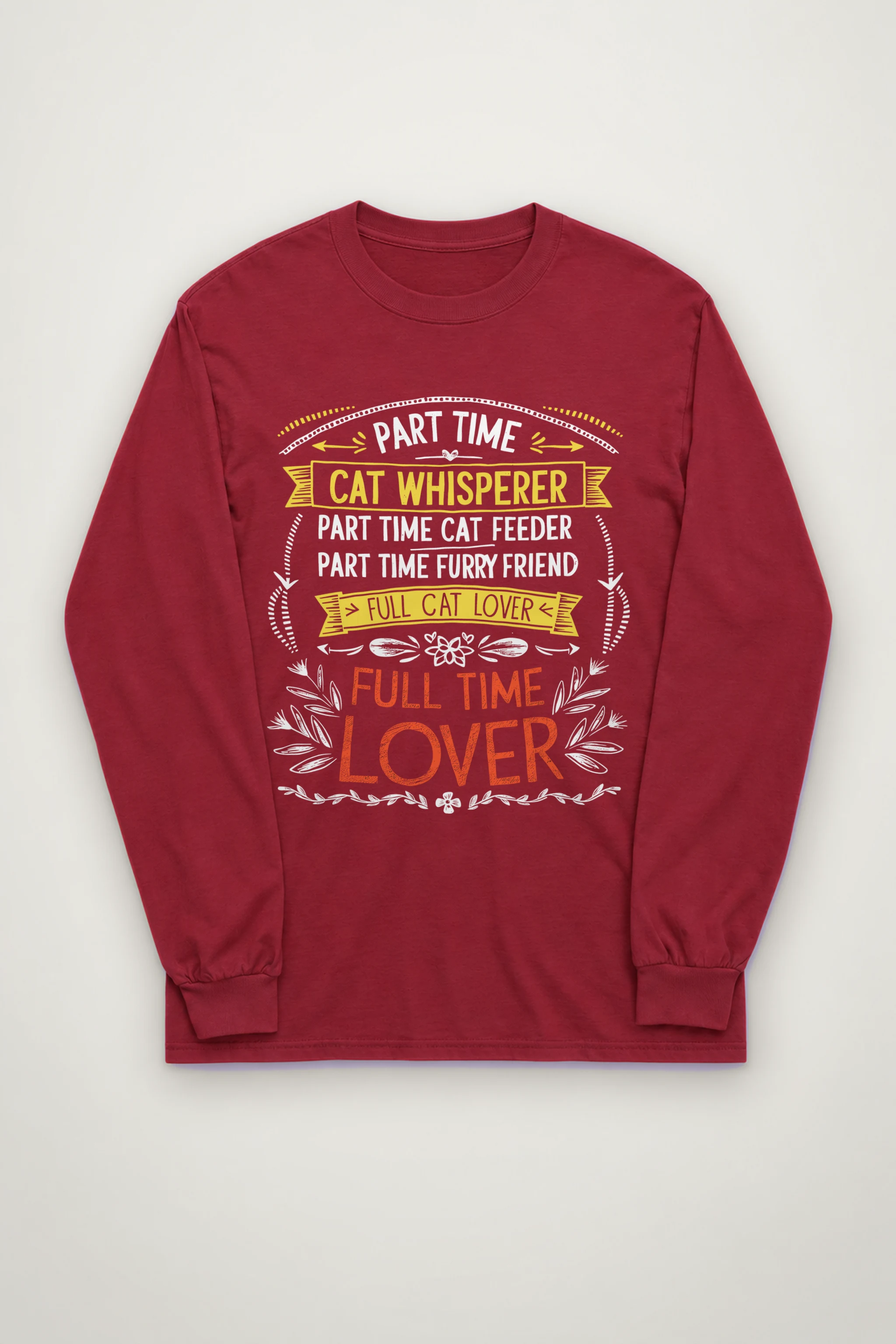 "Full Time Cat Lover" Unisex Longsleeve T-shirt