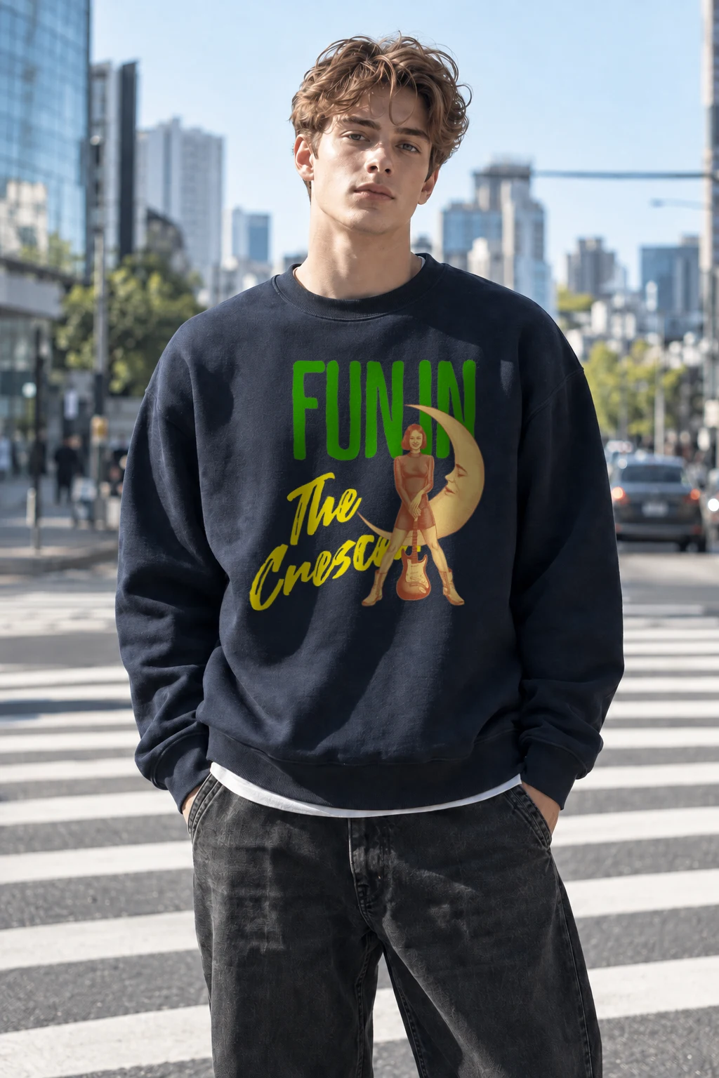 "Fun In The Crescent" Heavy Blend Unisex Crewneck Sweatshirt | Gildan 18000