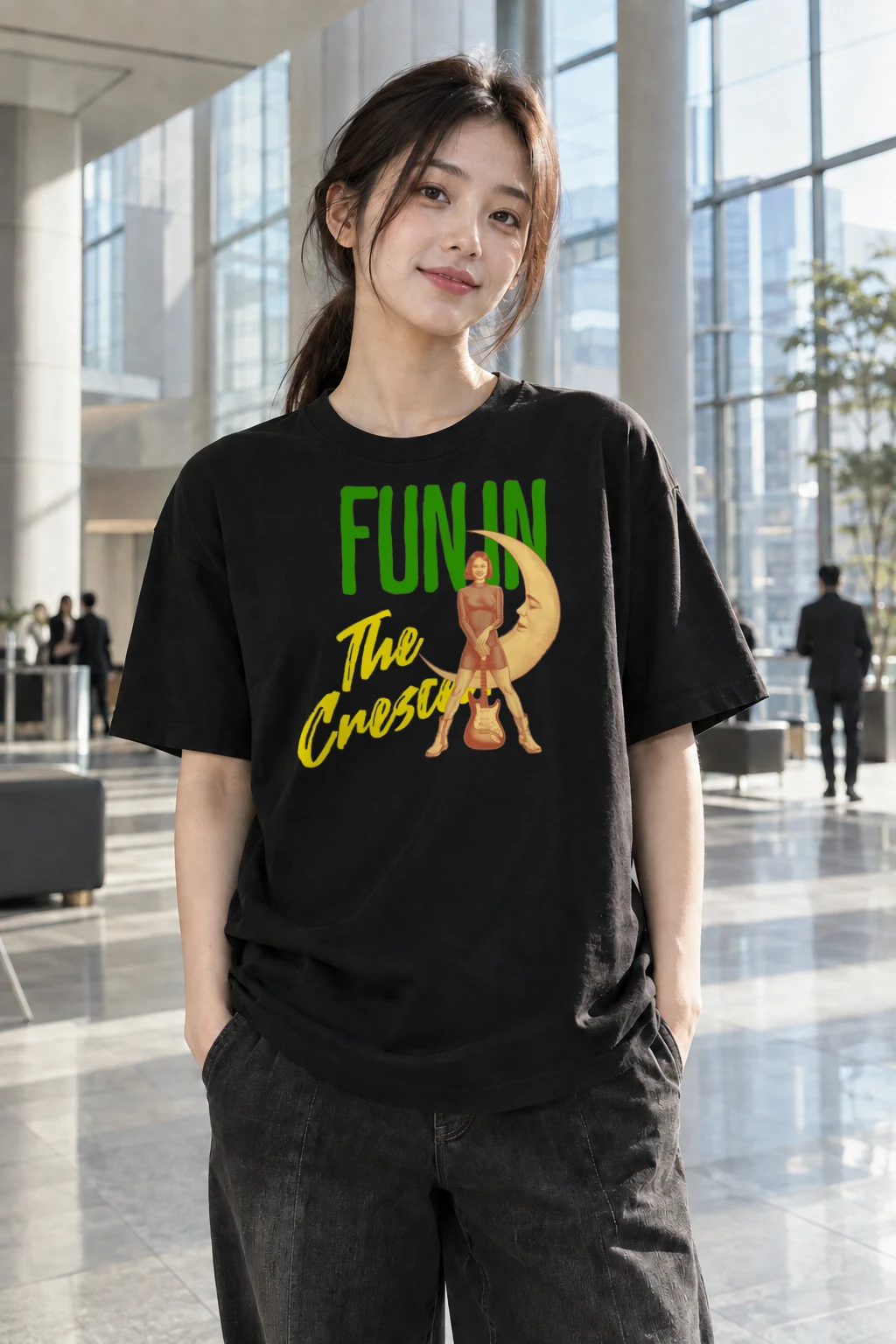 "Fun In The Crescent" Heavyweight Unisex Crewneck T-shirt | Gildan 5000
