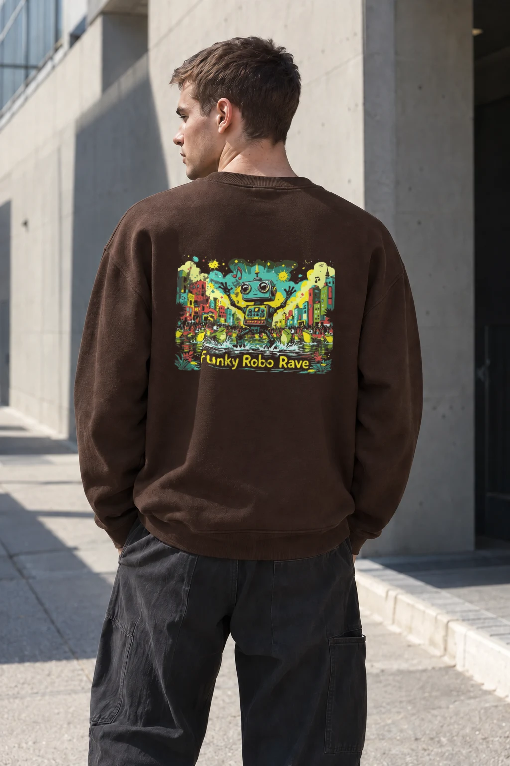 "Funky Robo Rave" Heavy Blend Unisex Crewneck Sweatshirt | Gildan 18000