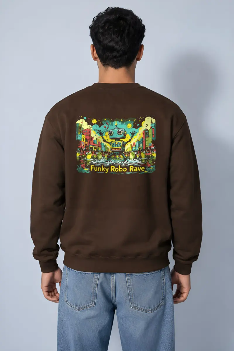 "Funky Robo Rave" Heavy Blend Unisex Crewneck Sweatshirt