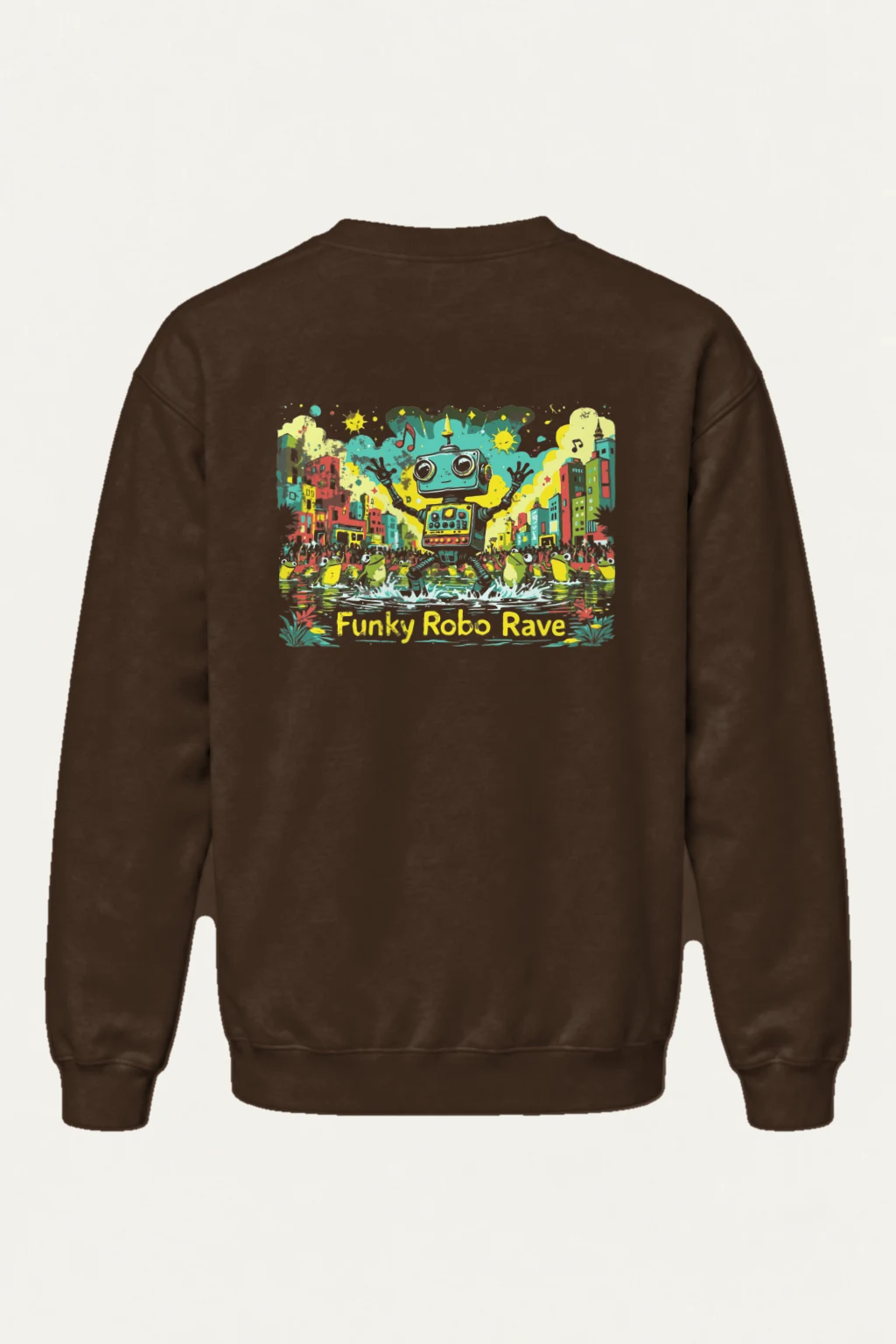 "Funky Robo Rave" Heavy Blend Unisex Crewneck Sweatshirt | Gildan 18000