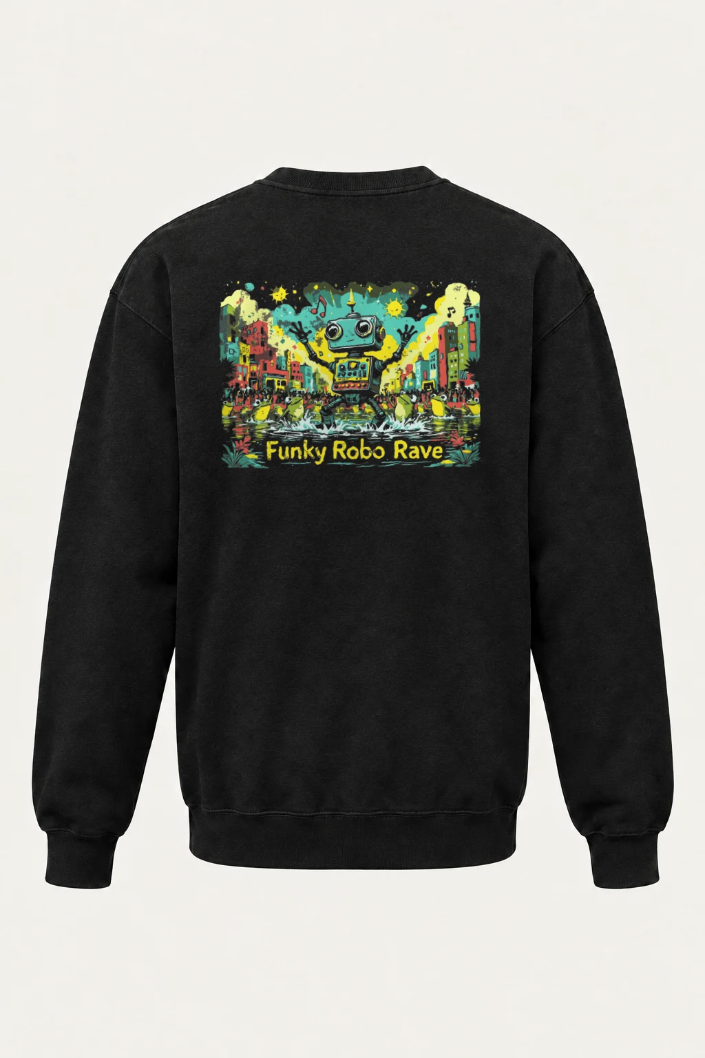"Funky Robo Rave" Heavy Blend Unisex Crewneck Sweatshirt | Gildan 18000