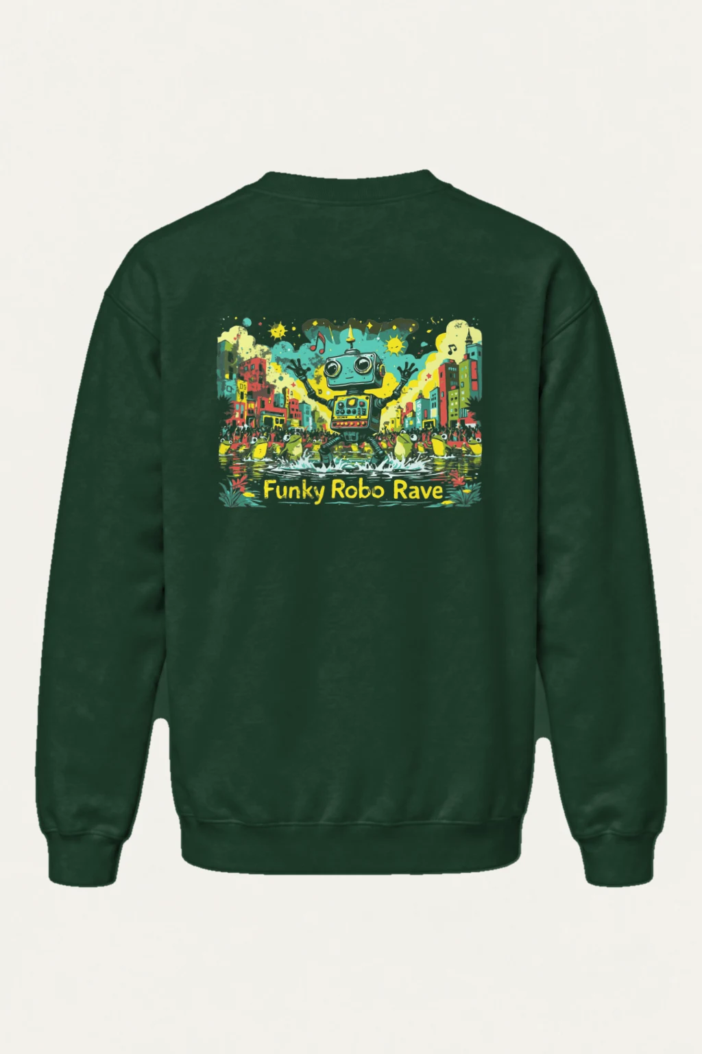 "Funky Robo Rave" Heavy Blend Unisex Crewneck Sweatshirt | Gildan 18000