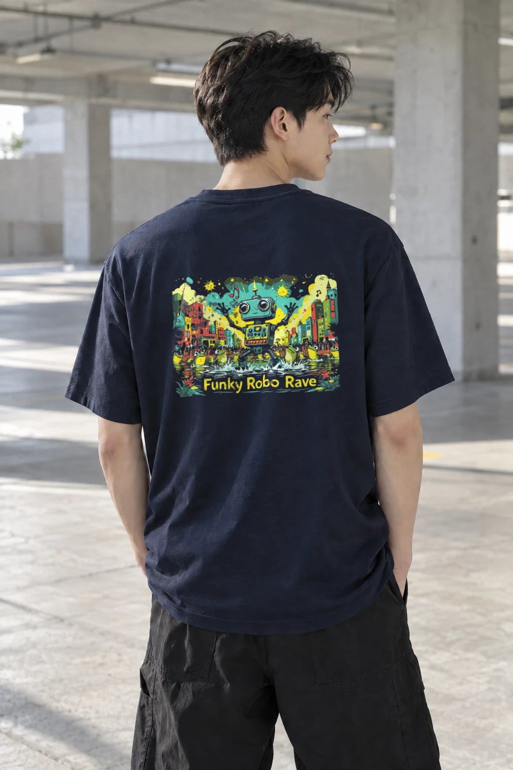 "Funky Robo Rave" Heavyweight Unisex Crewneck T-shirt | Gildan 5000