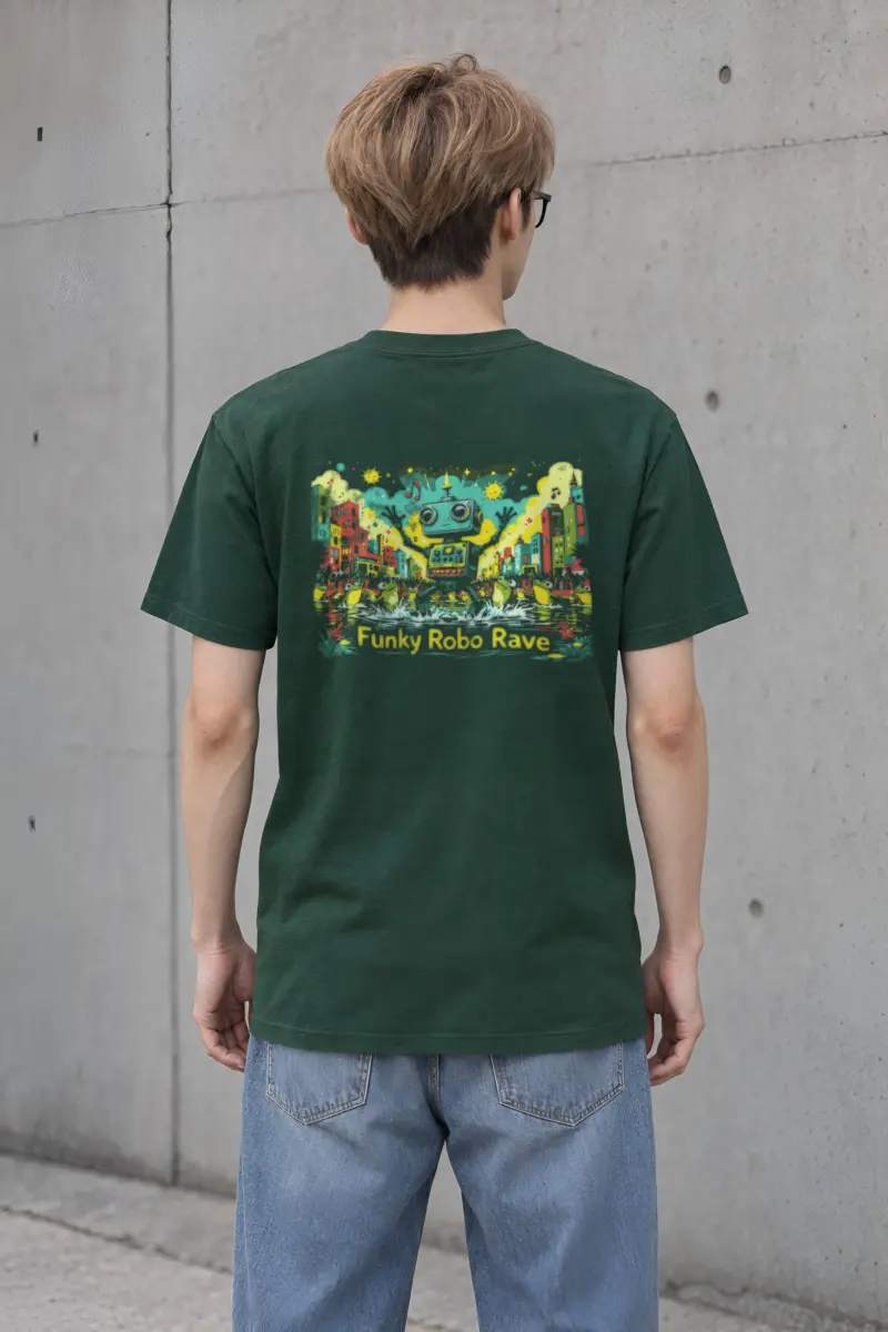 "Funky Robo Rave" Heavyweight Unisex Crewneck T-shirt