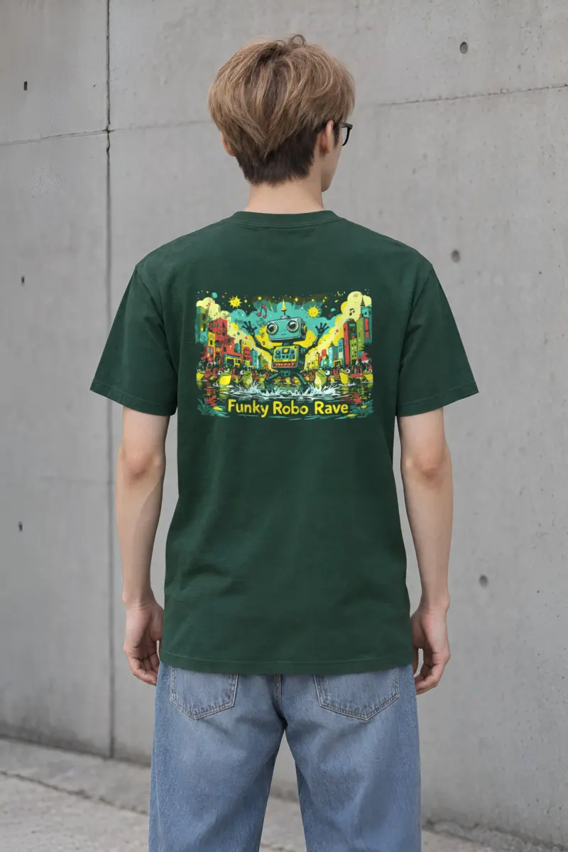"Funky Robo Rave" Heavyweight Unisex Crewneck T-shirt