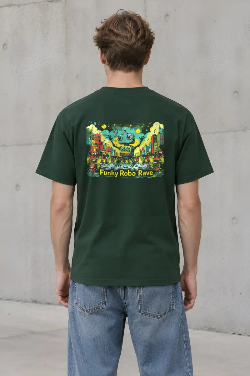 "Funky Robo Rave" Heavyweight Unisex Crewneck T-shirt