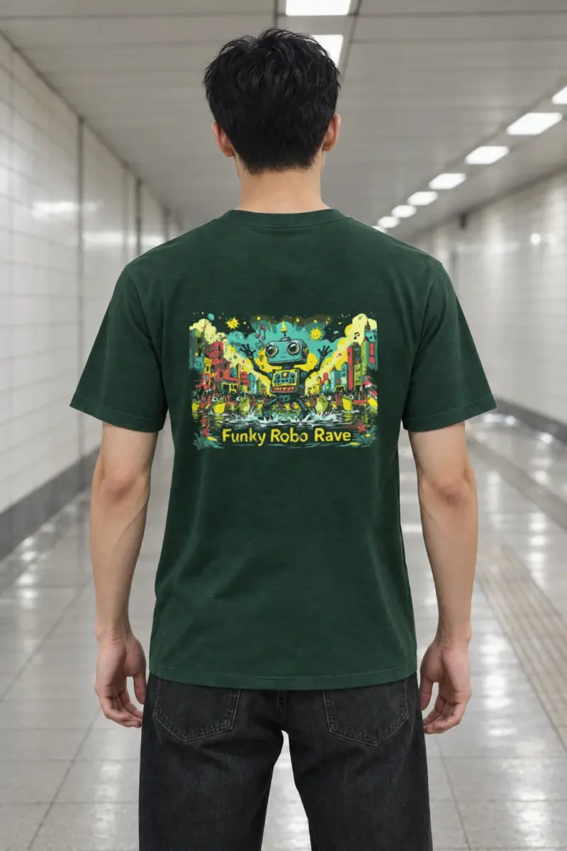 "Funky Robo Rave" Heavyweight Unisex Crewneck T-shirt