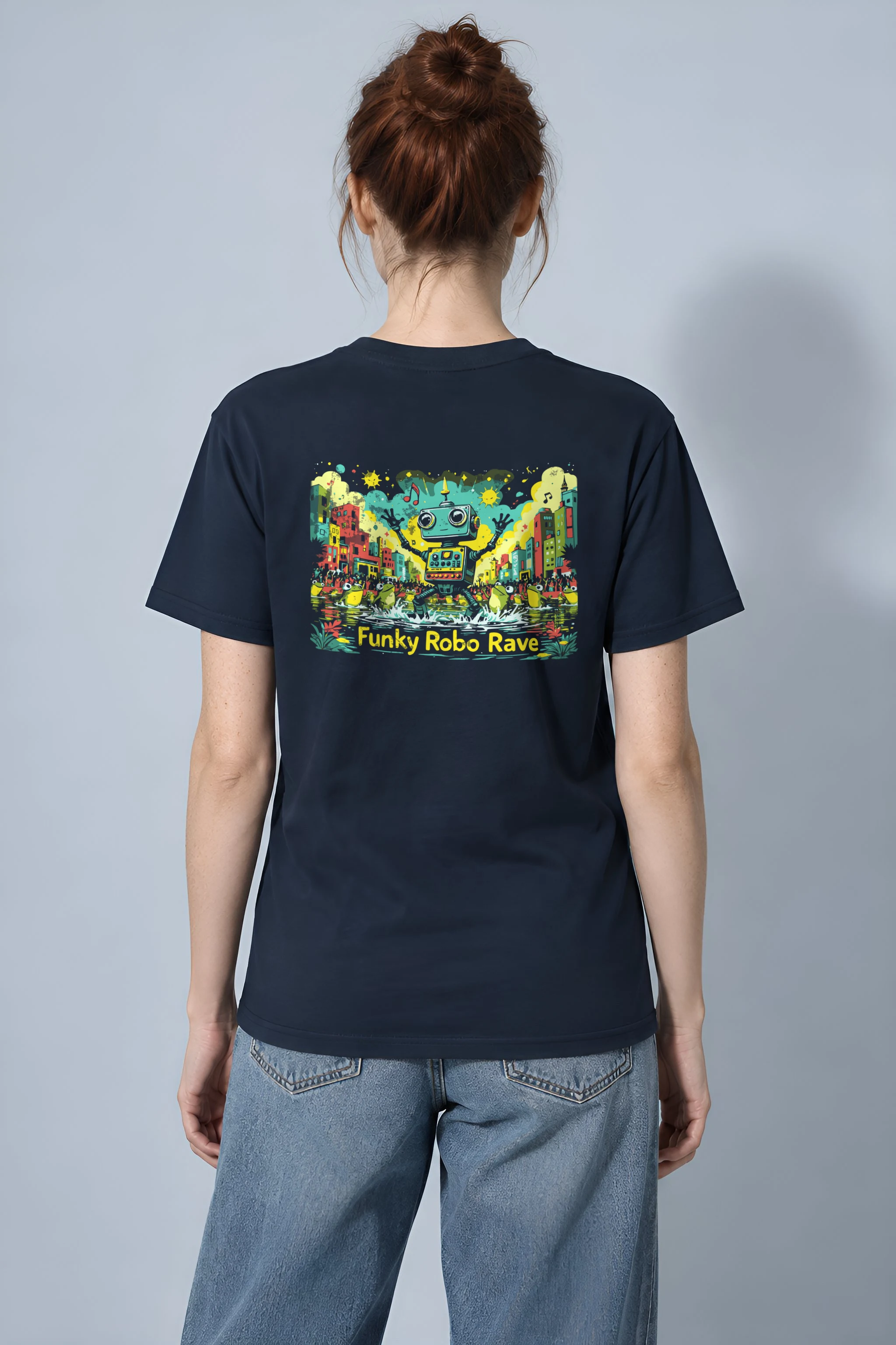 "Funky Robo Rave" Heavyweight Unisex Crewneck T-shirt