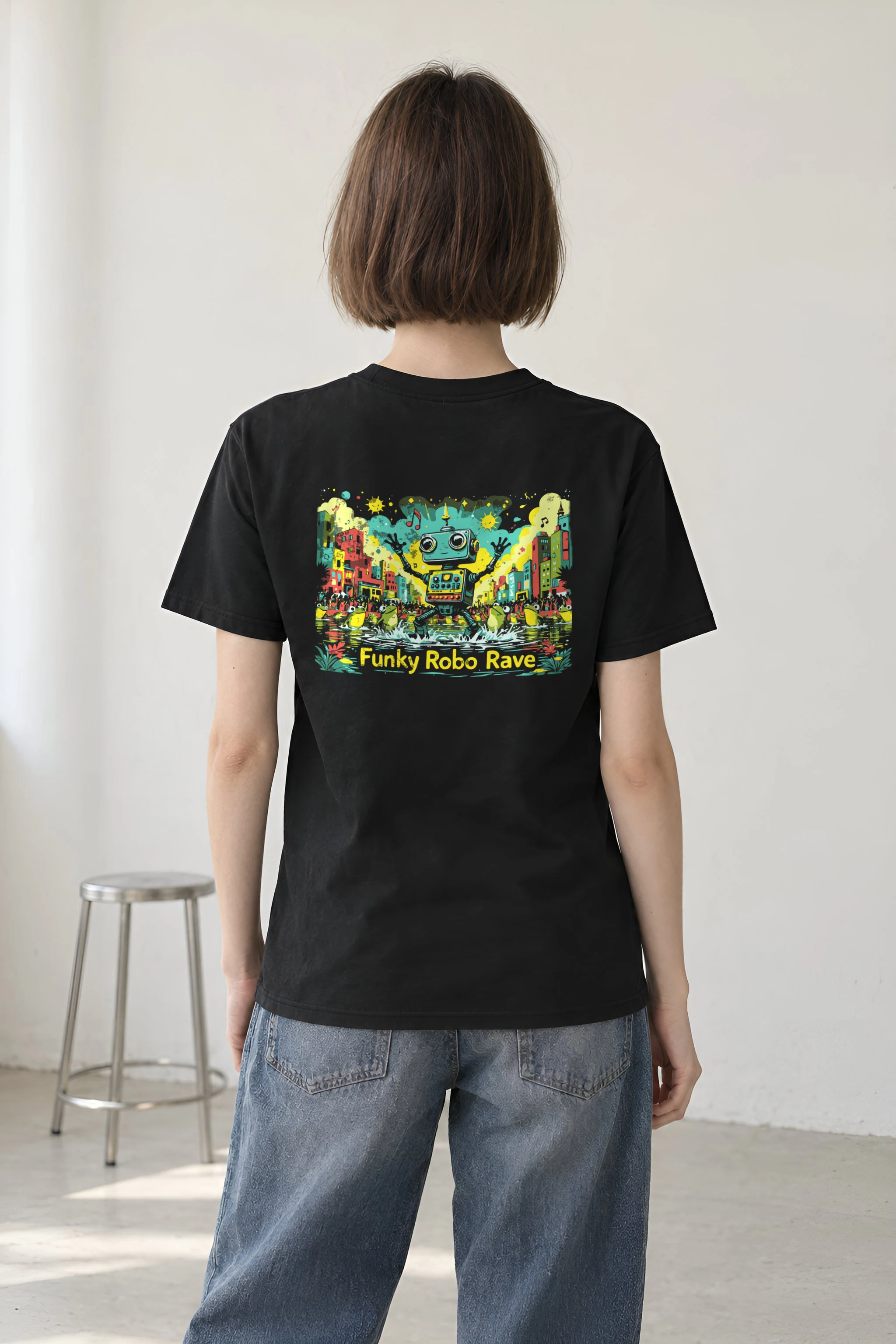 "Funky Robo Rave" Heavyweight Unisex Crewneck T-shirt