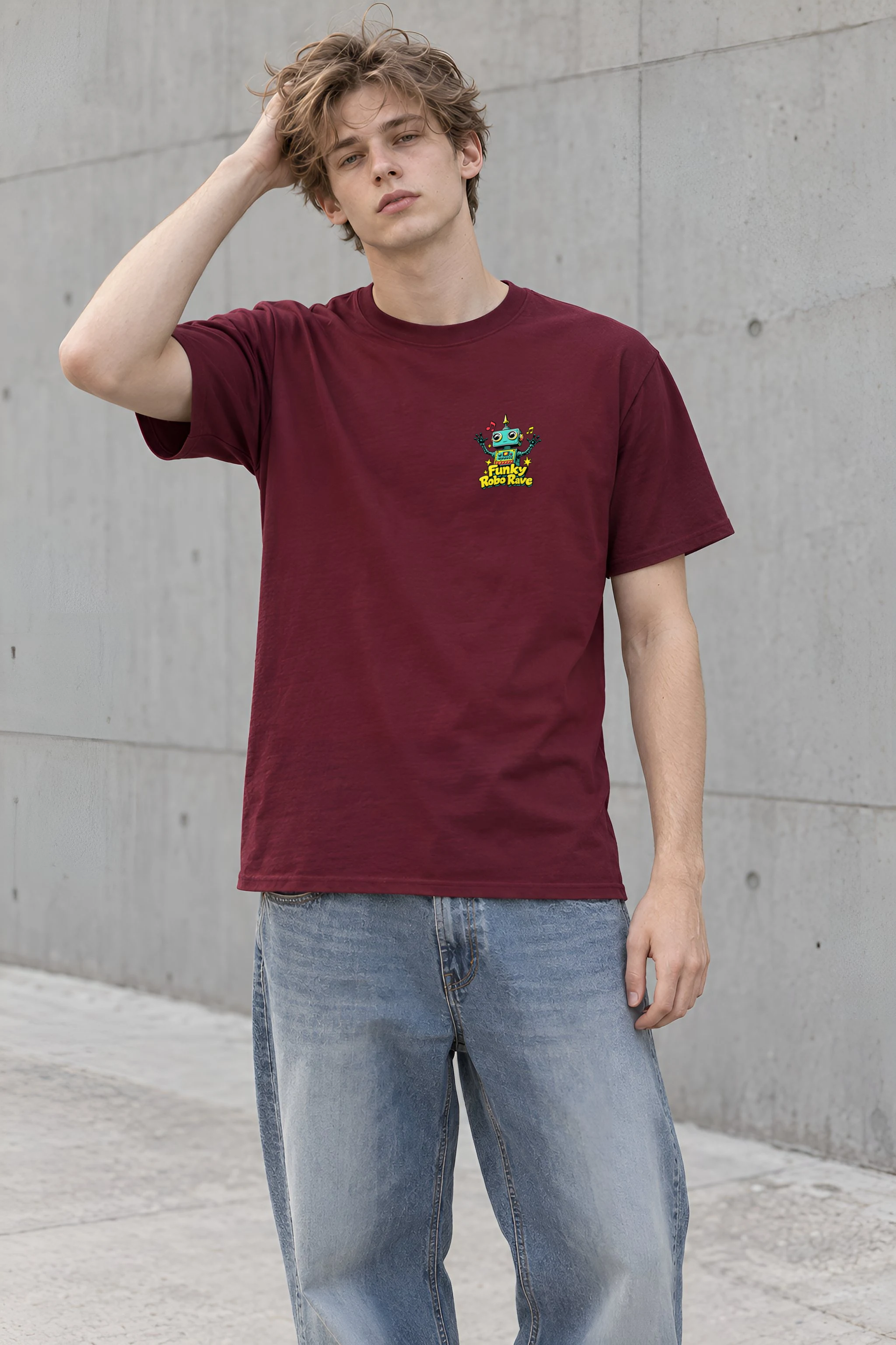 "Funky Robo Rave" Heavyweight Unisex Crewneck T-shirt