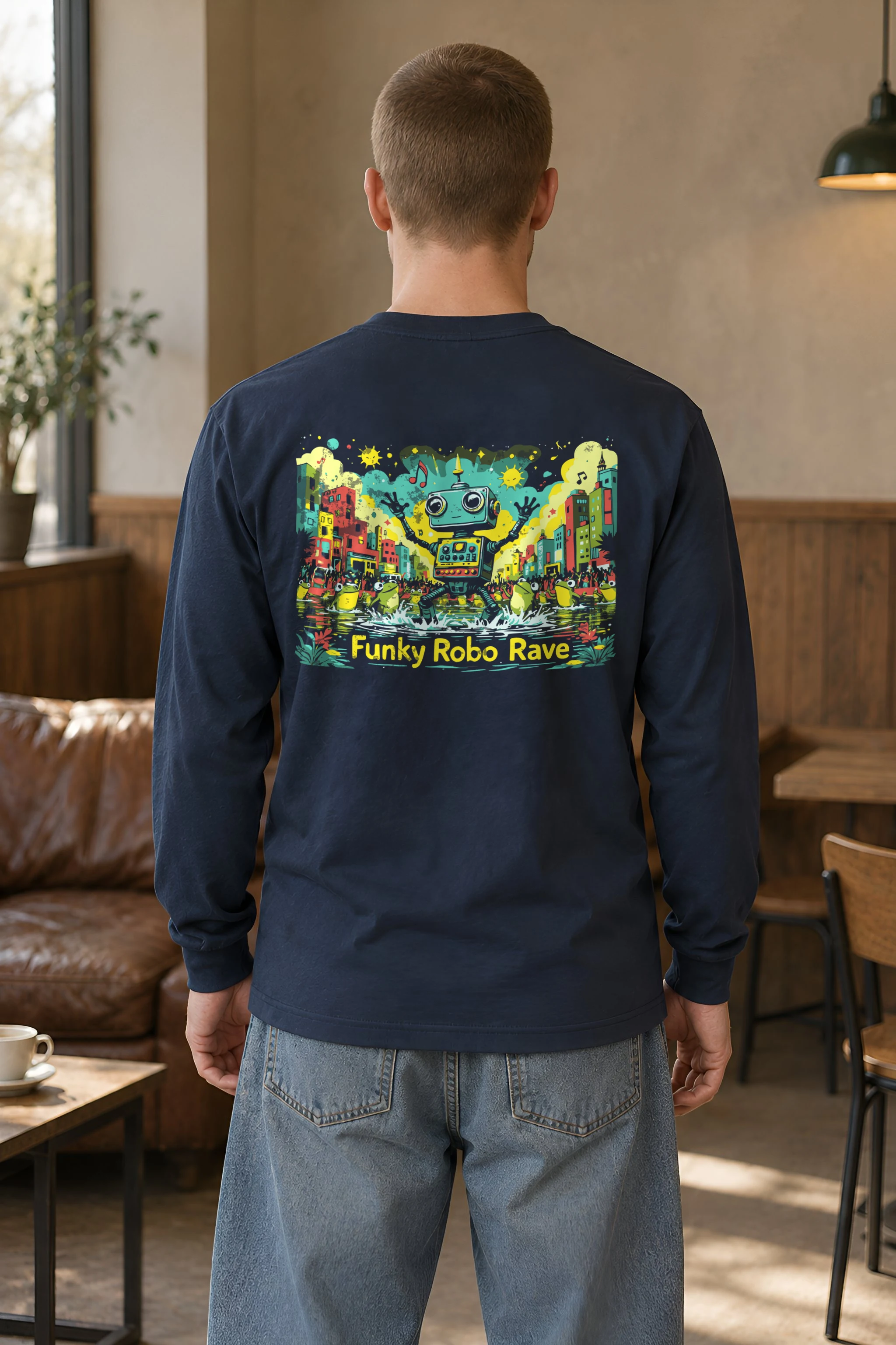 "Funky Robo Rave" Unisex Longsleeve T-shirt