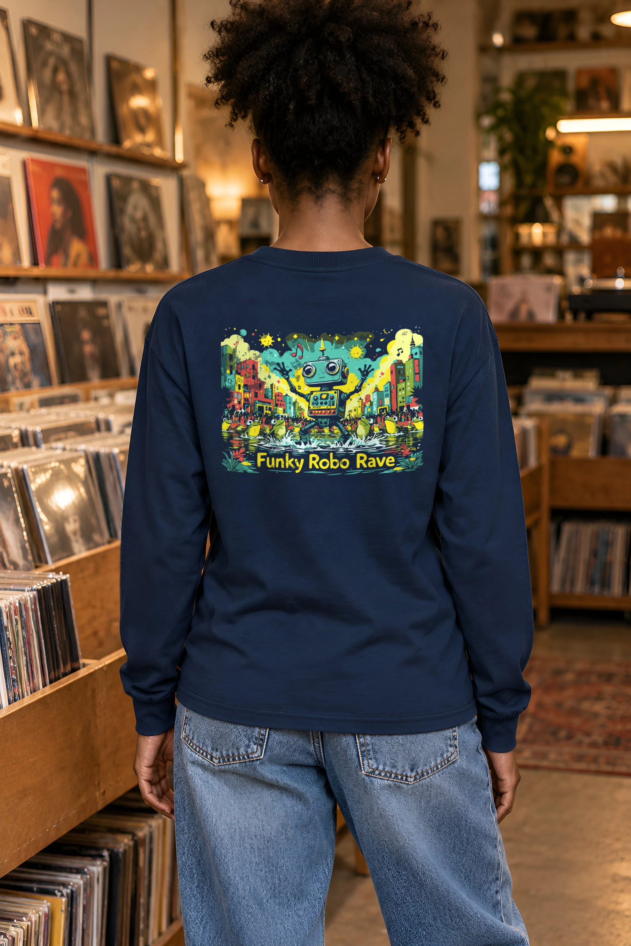 "Funky Robo Rave" Unisex Longsleeve T-shirt