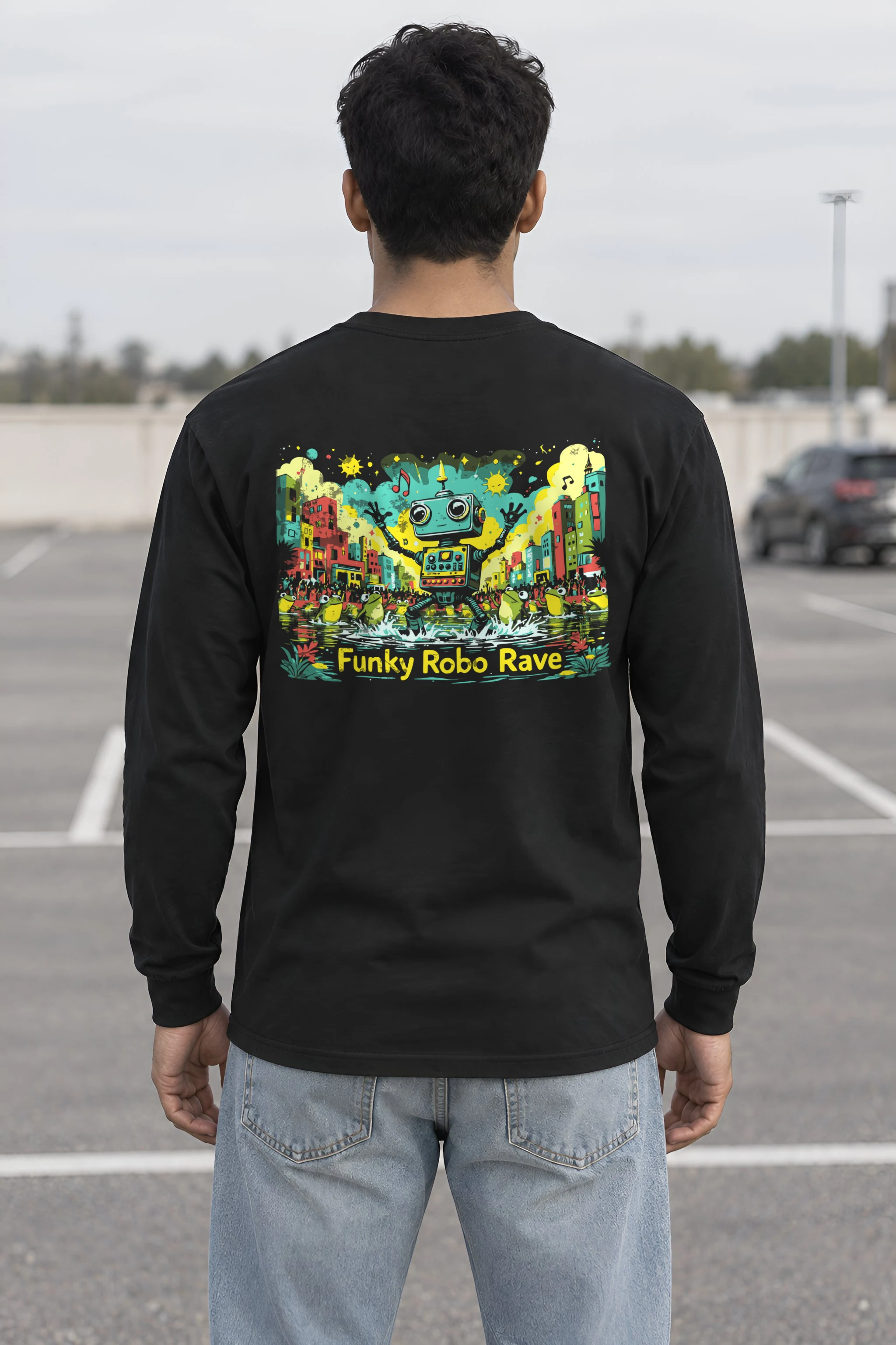 "Funky Robo Rave" Unisex Longsleeve T-shirt