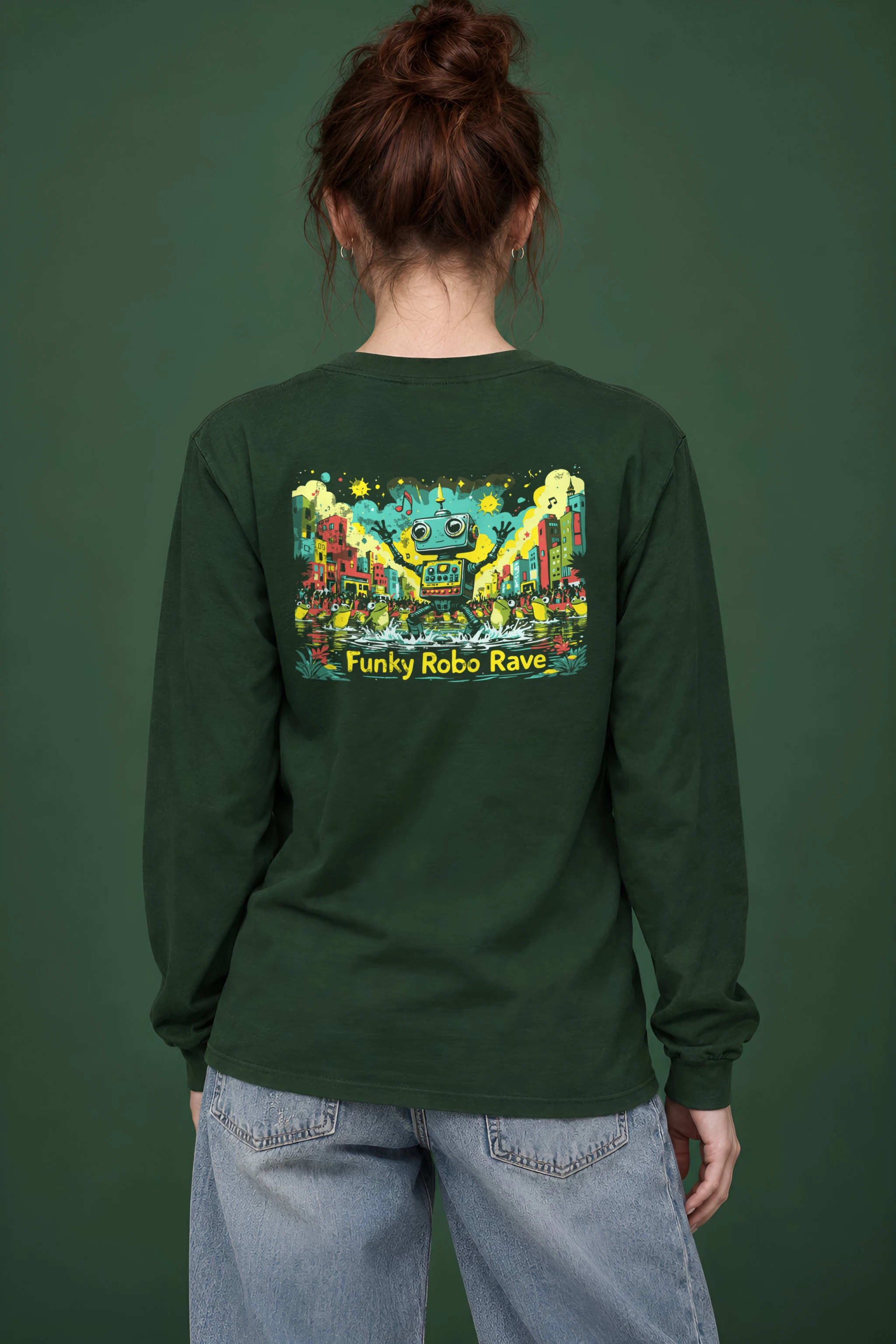 "Funky Robo Rave" Unisex Longsleeve T-shirt