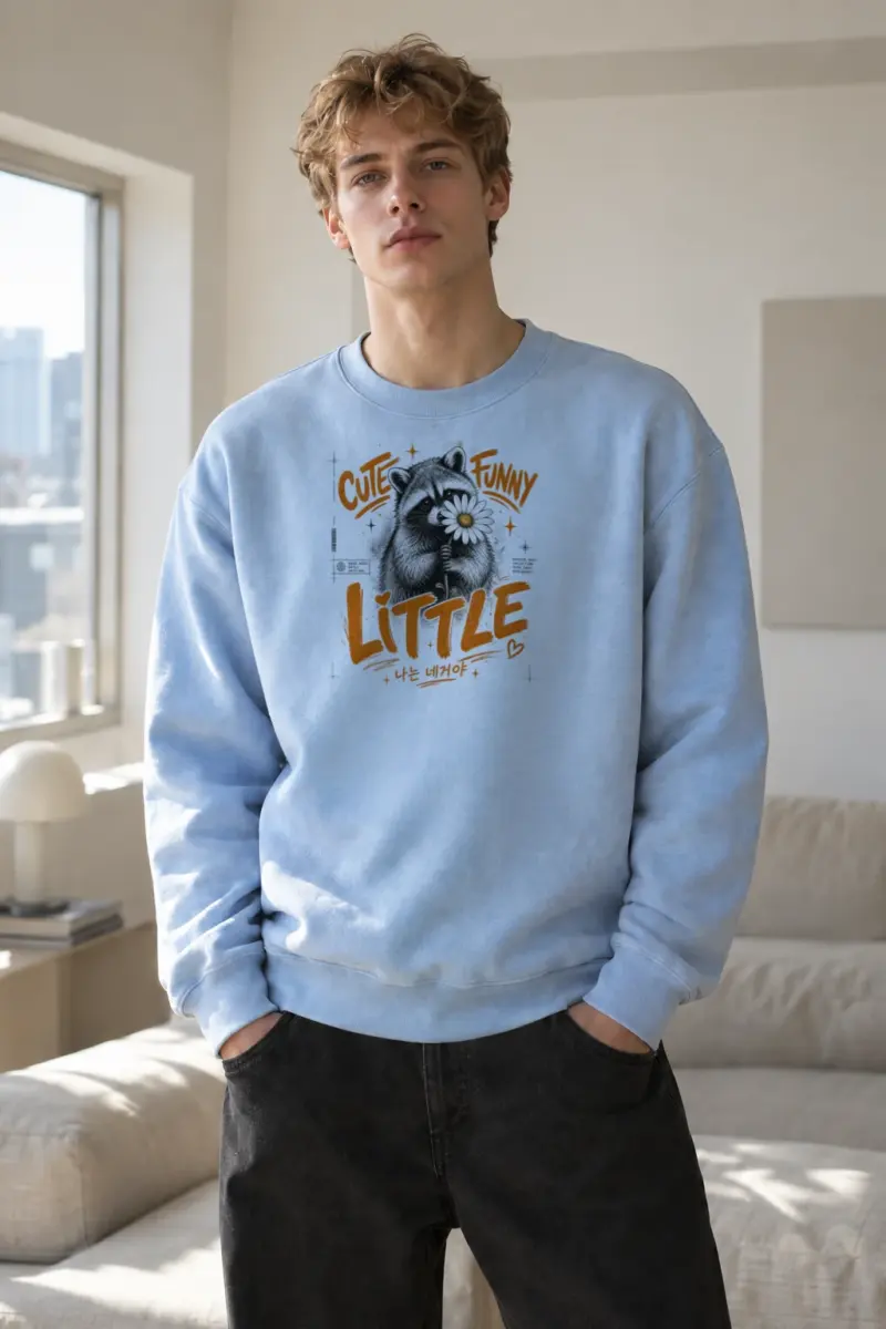 "Funny Little Good Mood" Heavy Blend Unisex Crewneck Sweatshirt | Gildan 18000