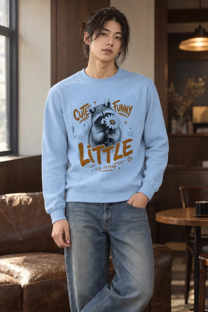 "Funny Little Good Mood" Heavy Blend Unisex Crewneck Sweatshirt
