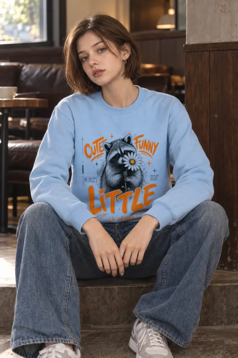 "Funny Little Good Mood" Heavy Blend Unisex Crewneck Sweatshirt