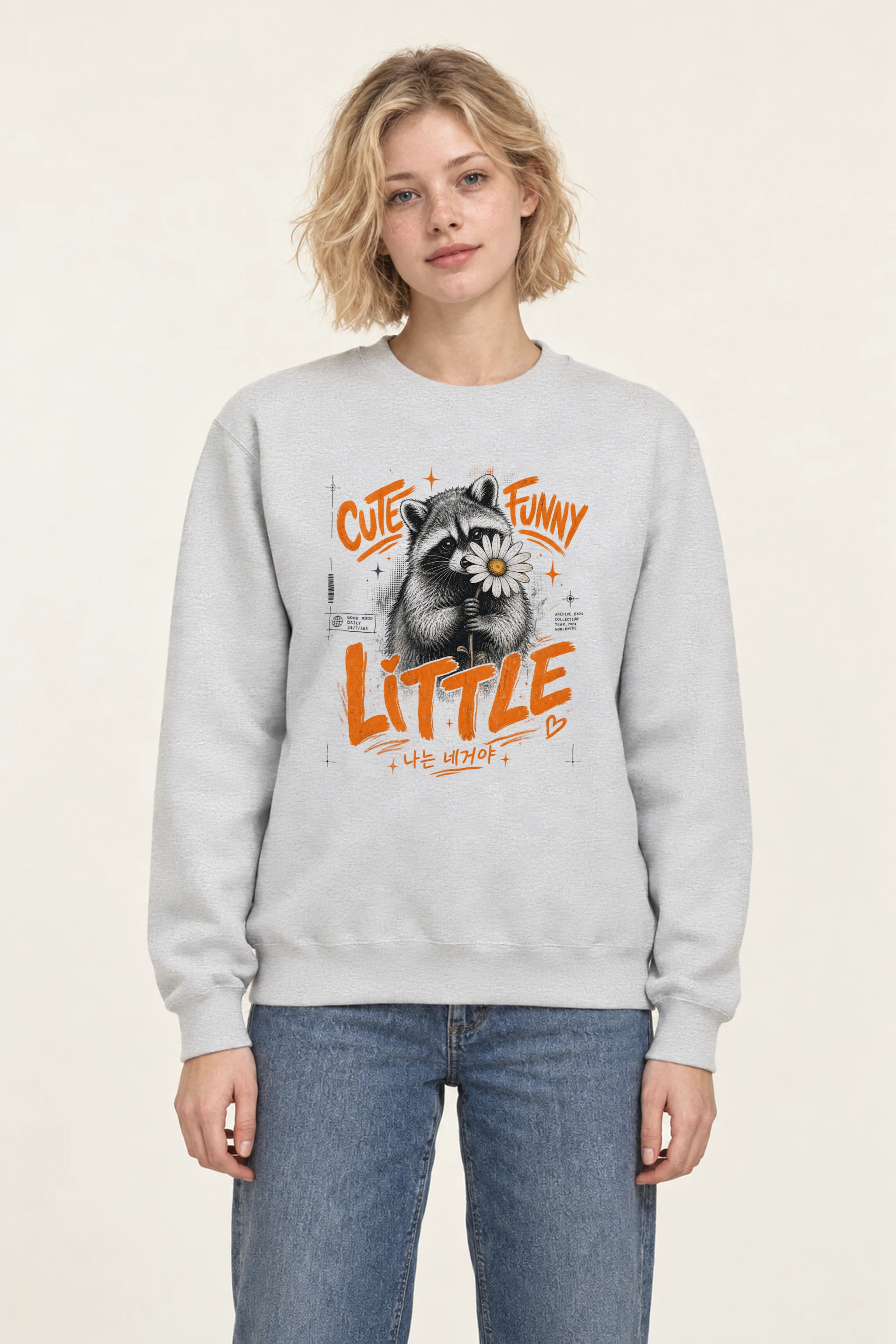 "Funny Little Good Mood" Unisex Crewneck Sweatshirt