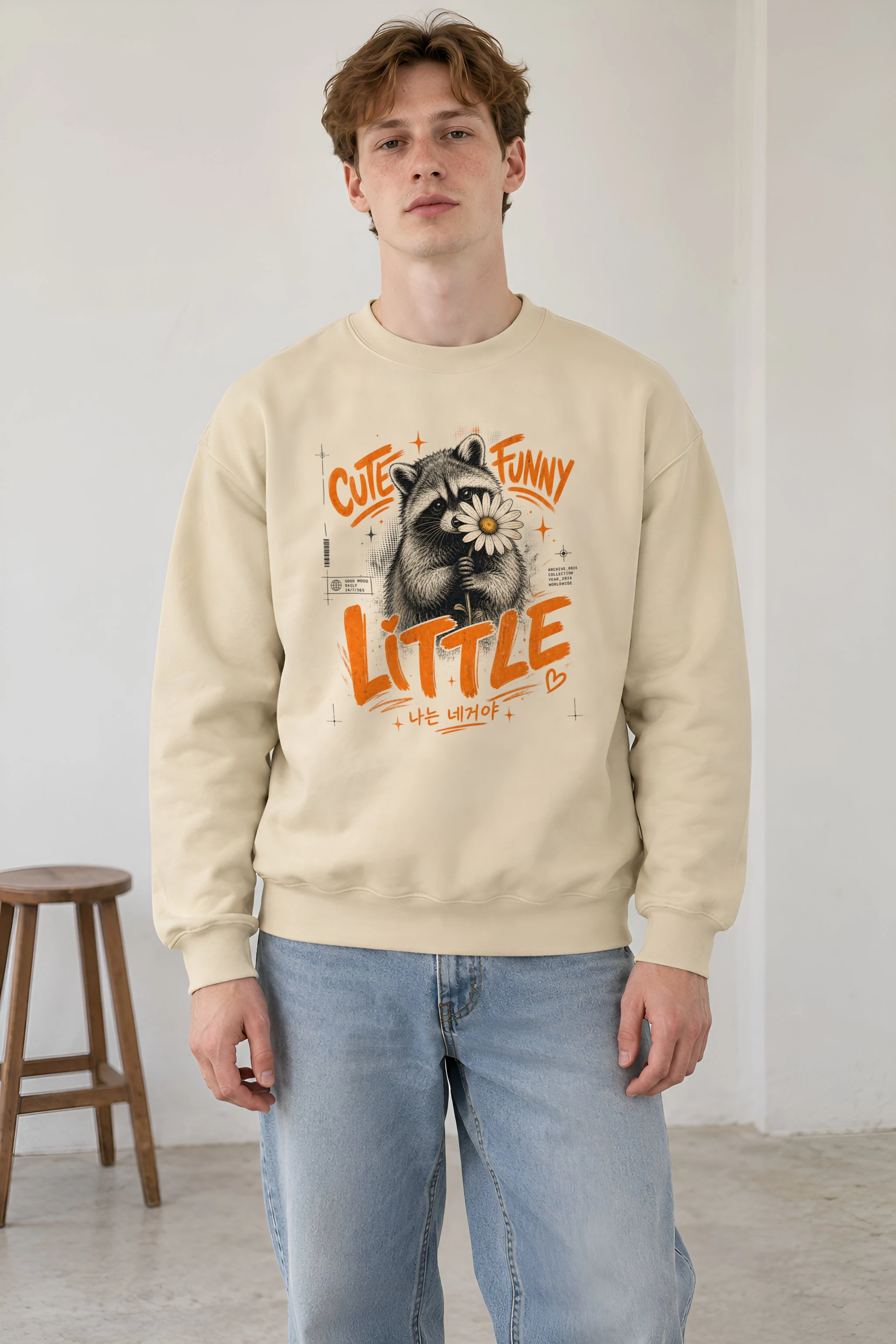 "Funny Little Good Mood" Unisex Crewneck Sweatshirt