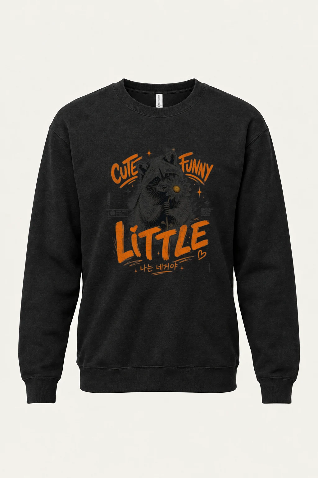 "Funny Little Good Mood" Unisex Sponge Fleece Crewneck Sweatshirt | Bella + Canvas 3901