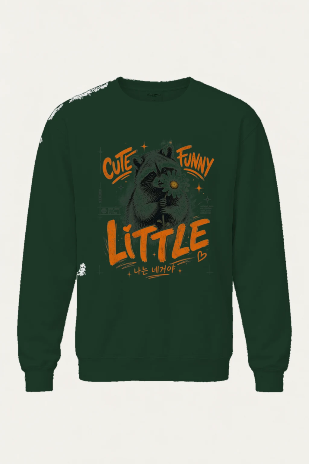 "Funny Little Good Mood" Unisex Sponge Fleece Crewneck Sweatshirt | Bella + Canvas 3901