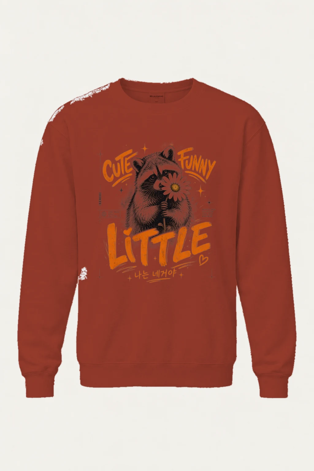 "Funny Little Good Mood" Unisex Sponge Fleece Crewneck Sweatshirt | Bella + Canvas 3901