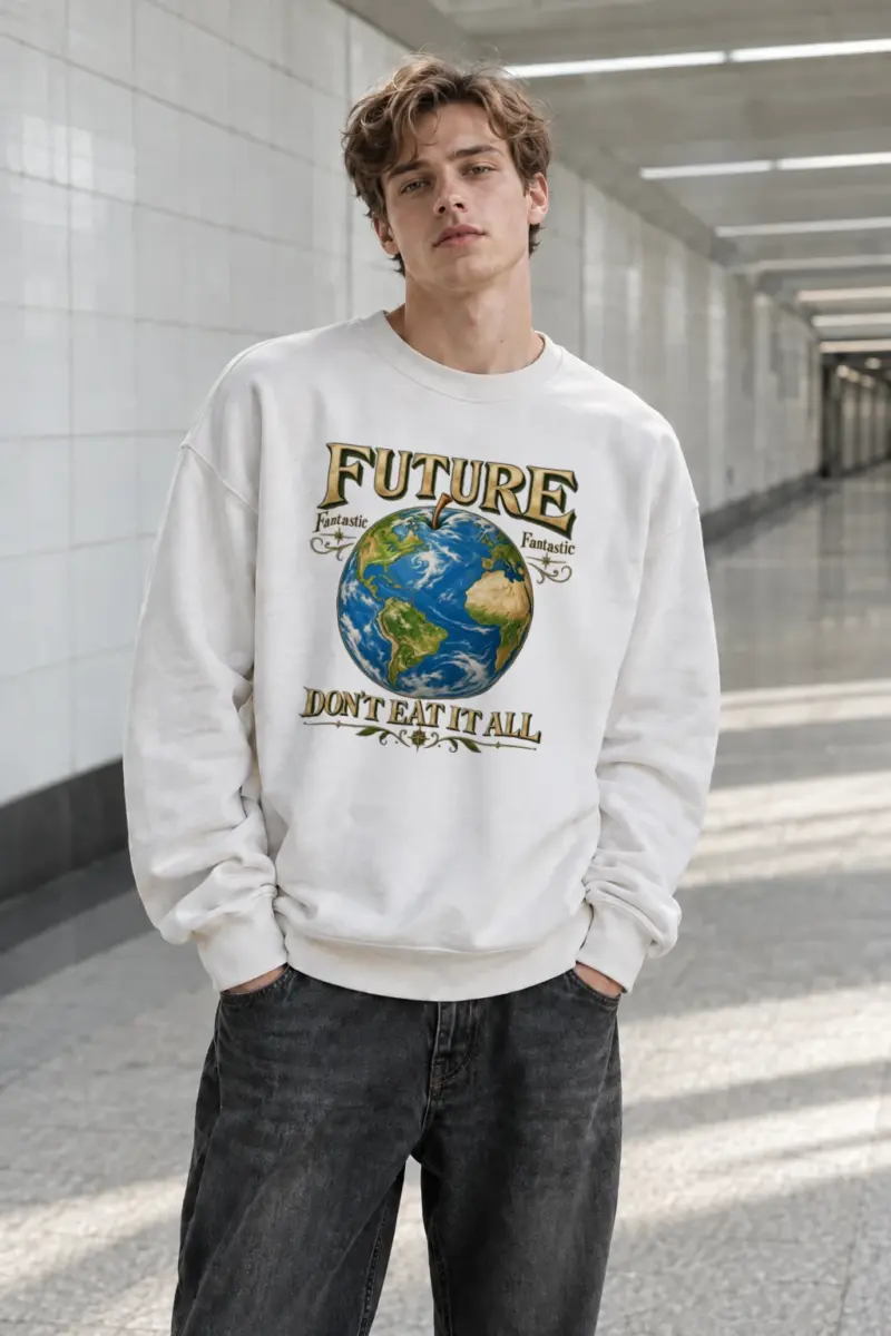 "Future Fantastic Globe" Heavy Blend Unisex Crewneck Sweatshirt | Gildan 18000