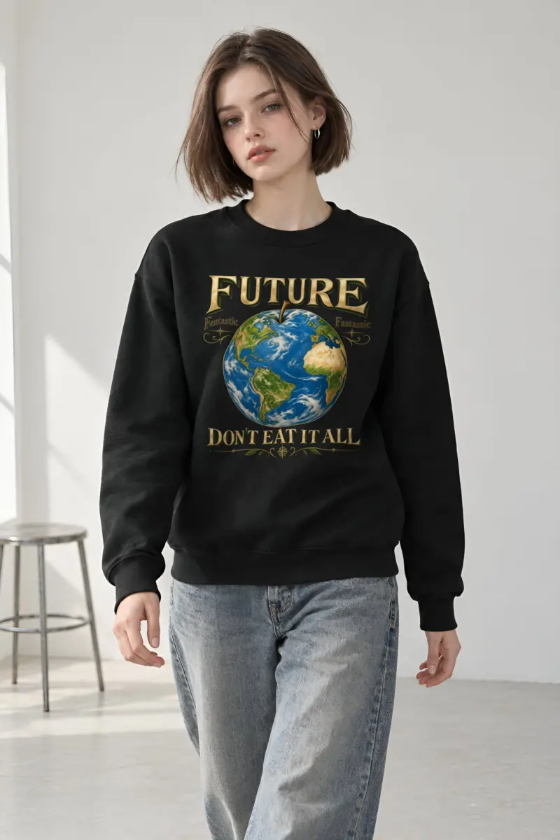 "Future Fantastic Globe" Heavy Blend Unisex Crewneck Sweatshirt