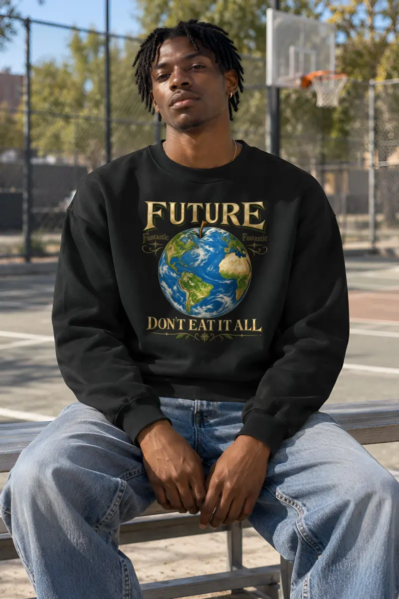 "Future Fantastic Globe" Heavy Blend Unisex Crewneck Sweatshirt