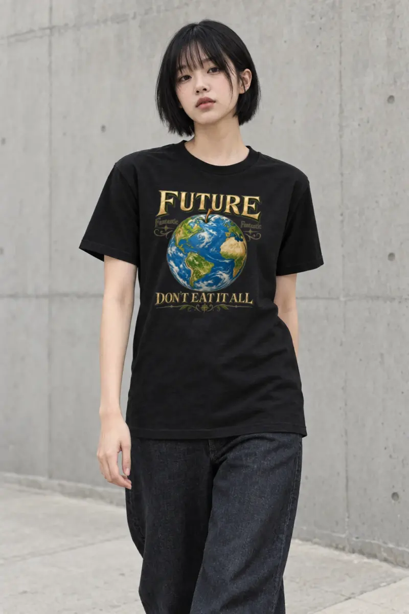 "Future Fantastic Globe" Heavyweight Unisex Crewneck T-shirt | Gildan 5000