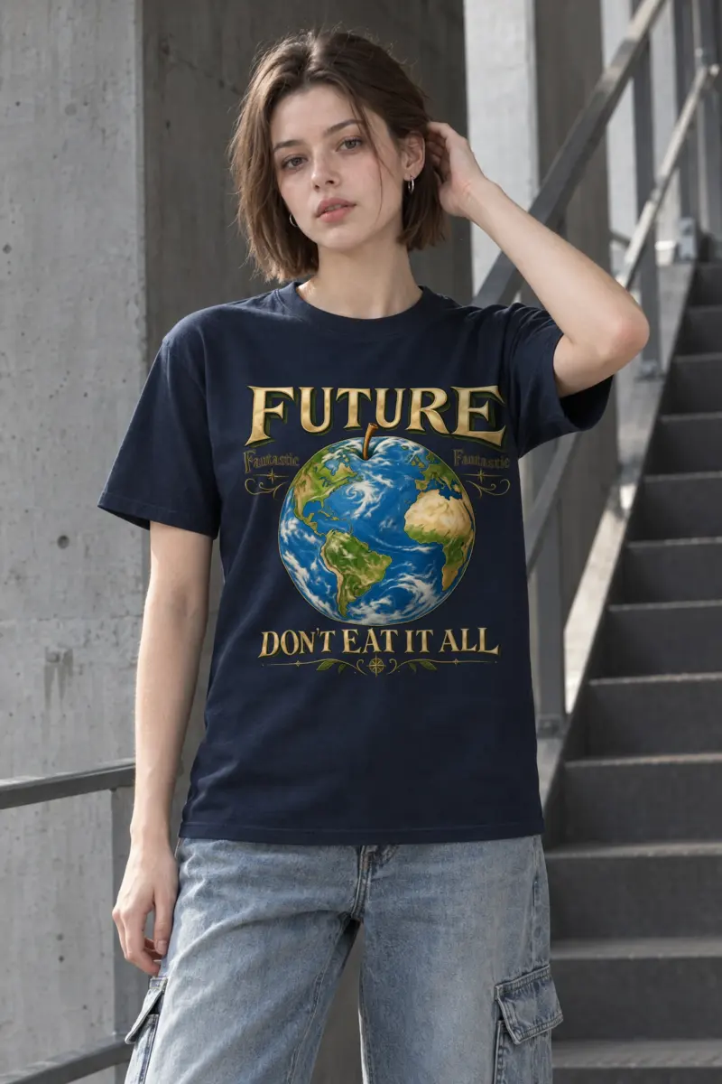 "Future Fantastic Globe" Heavyweight Unisex Crewneck T-shirt