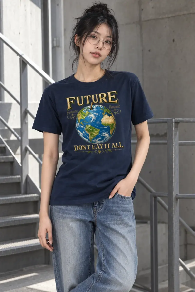 "Future Fantastic Globe" Heavyweight Unisex Crewneck T-shirt
