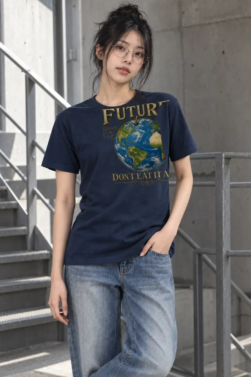 "Future Fantastic Globe" Heavyweight Unisex Crewneck T-shirt