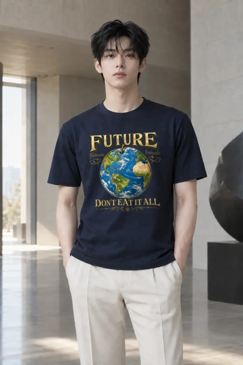 "Future Fantastic Globe" Heavyweight Unisex Crewneck T-shirt