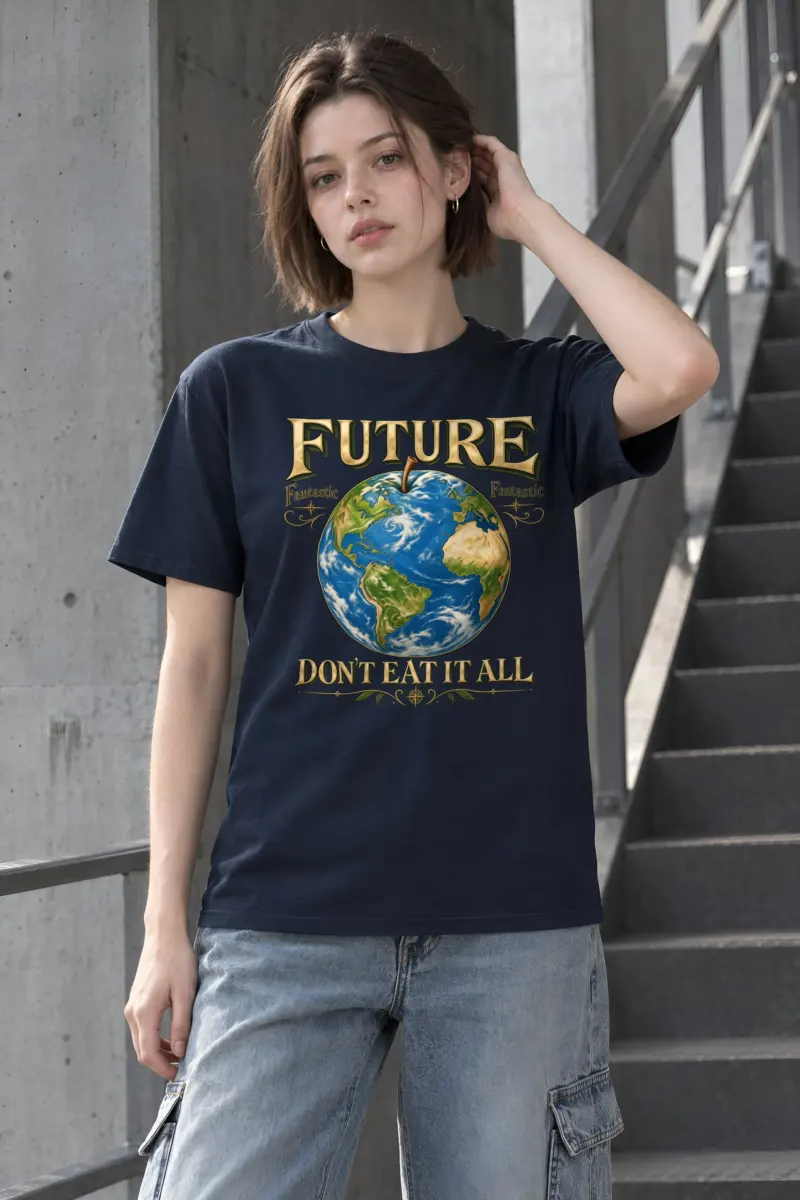"Future Fantastic Globe" Heavyweight Unisex Crewneck T-shirt