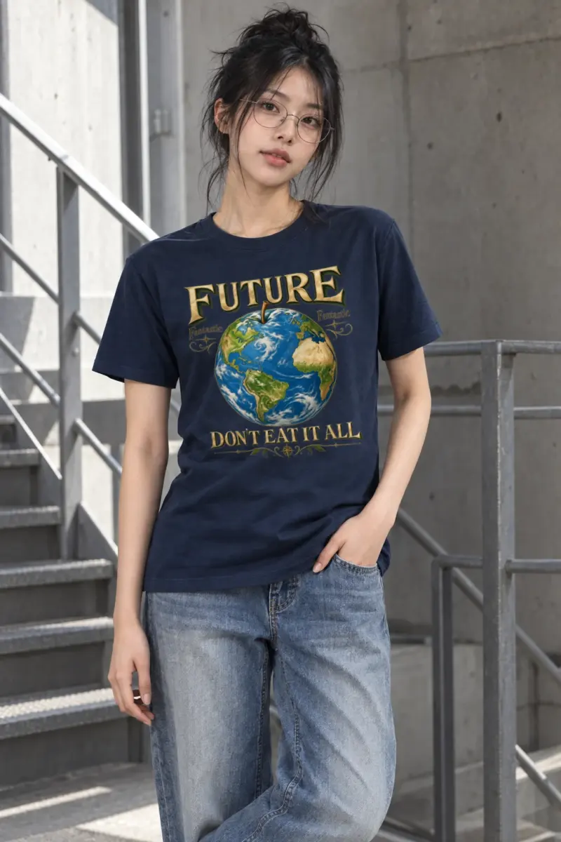 "Future Fantastic Globe" Heavyweight Unisex Crewneck T-shirt