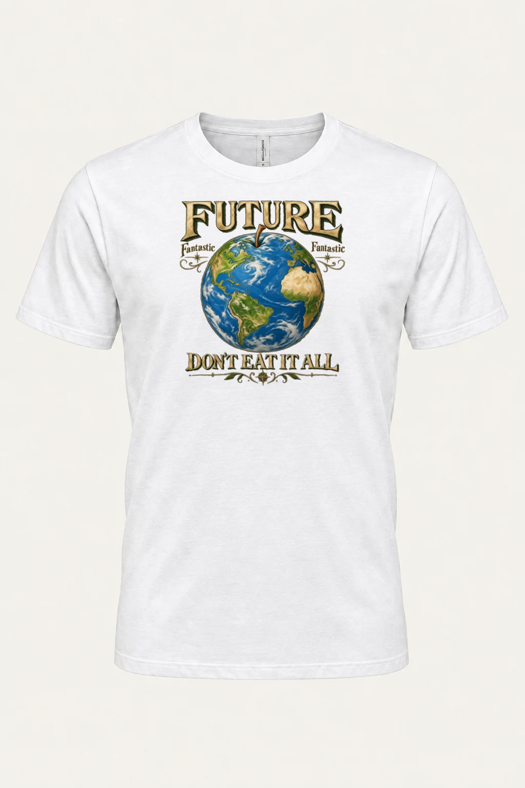 "Future Fantastic Globe" Heavyweight Unisex Crewneck T-shirt | Gildan 5000