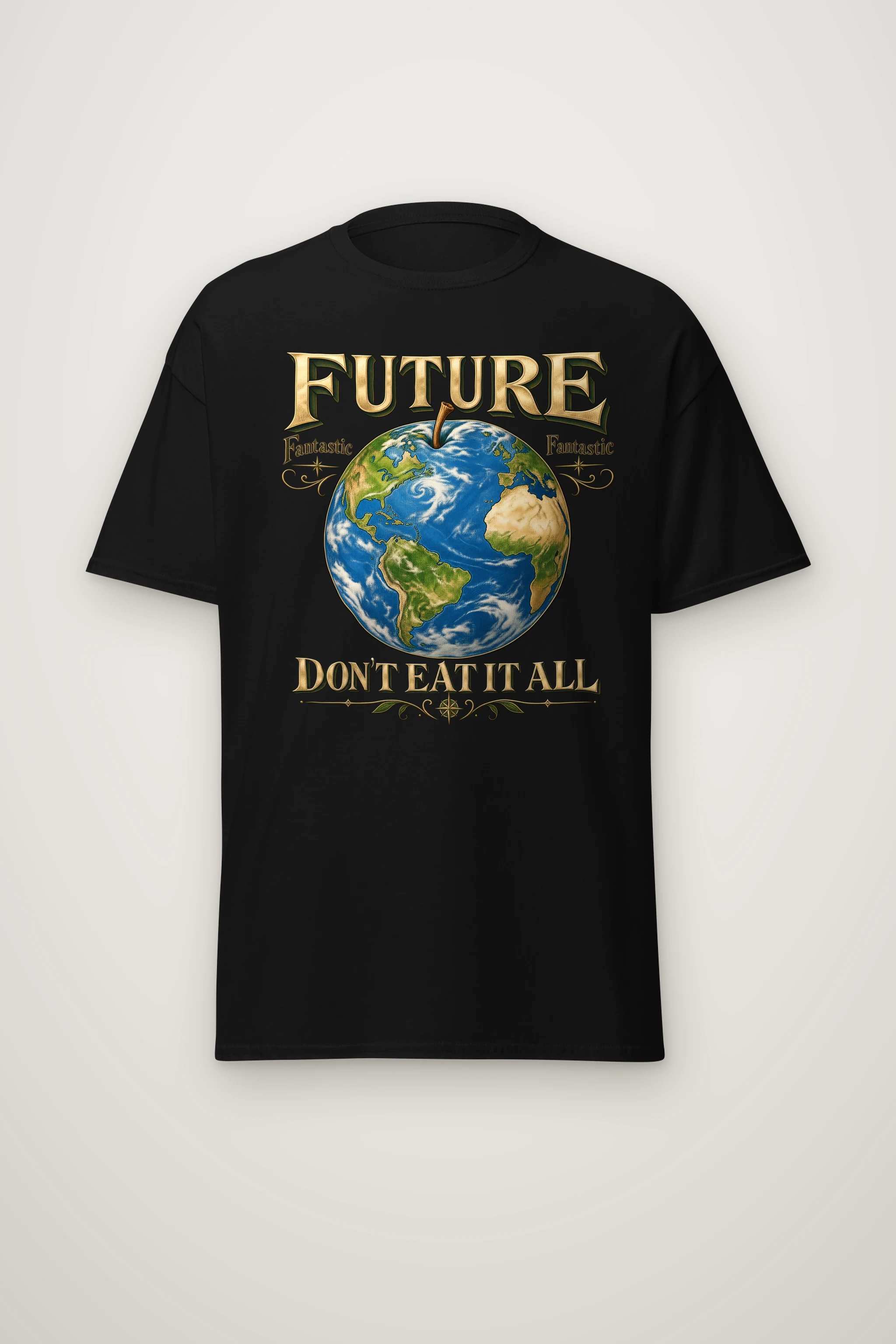 "Future Fantastic Globe" Heavyweight Unisex Crewneck T-shirt