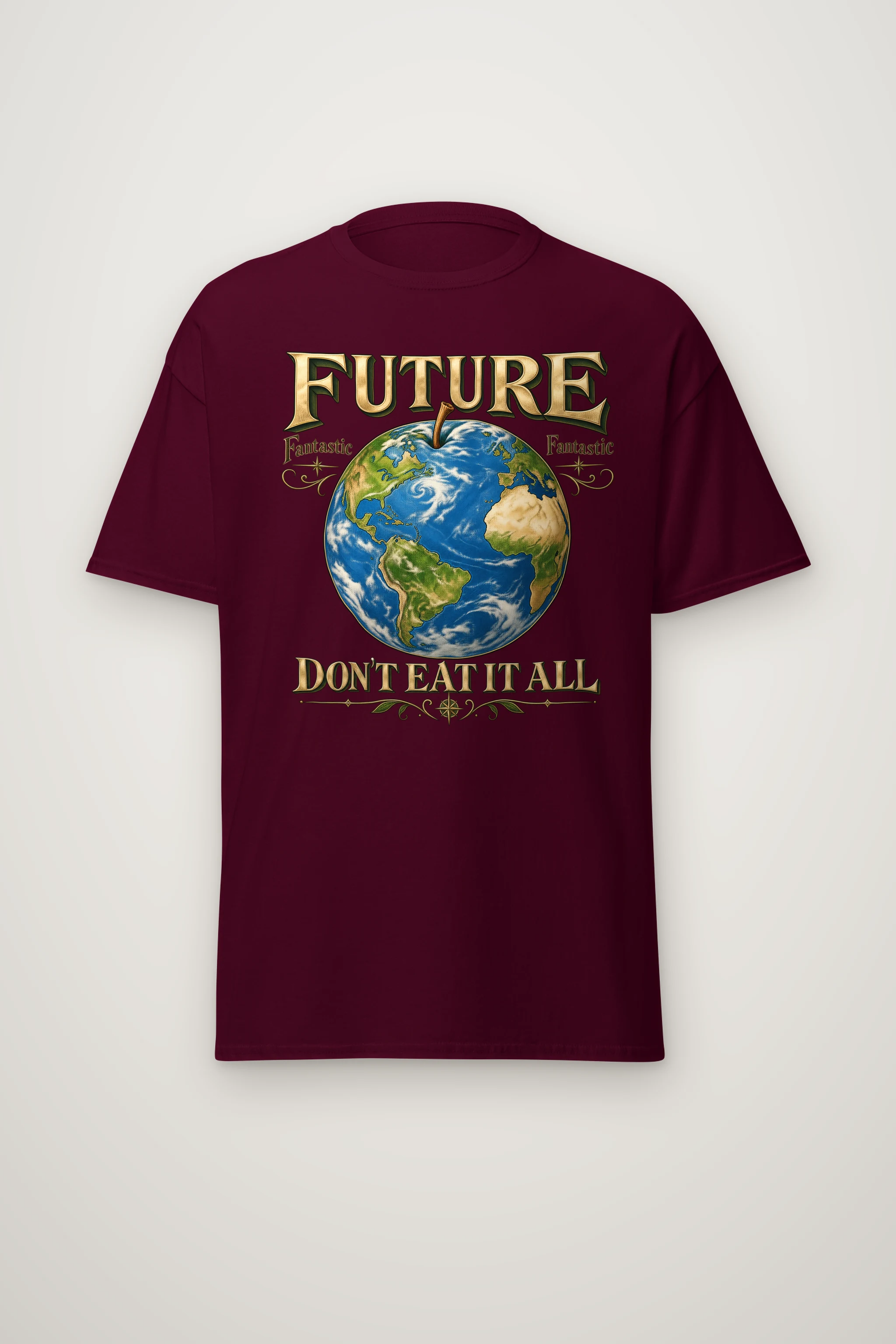 "Future Fantastic Globe" Heavyweight Unisex Crewneck T-shirt