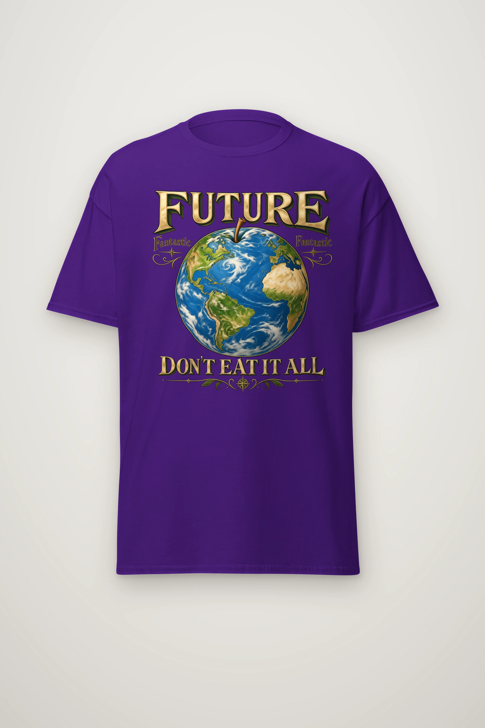 "Future Fantastic Globe" Heavyweight Unisex Crewneck T-shirt
