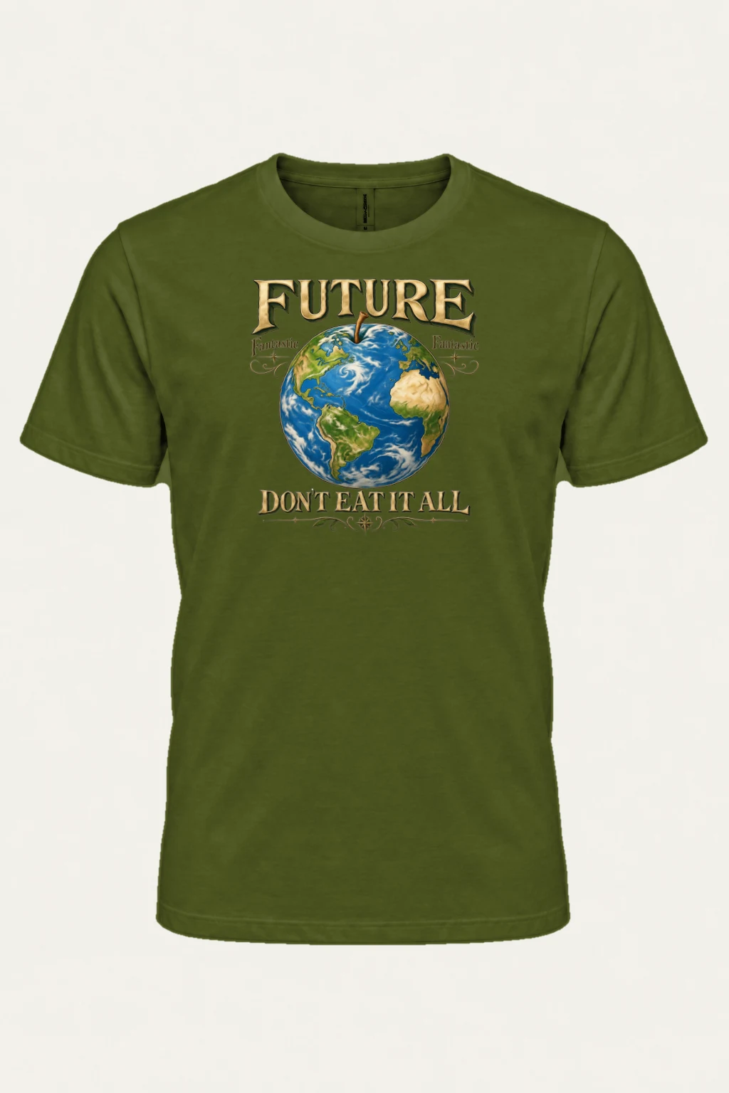 "Future Fantastic Globe" Heavyweight Unisex Crewneck T-shirt | Gildan 5000