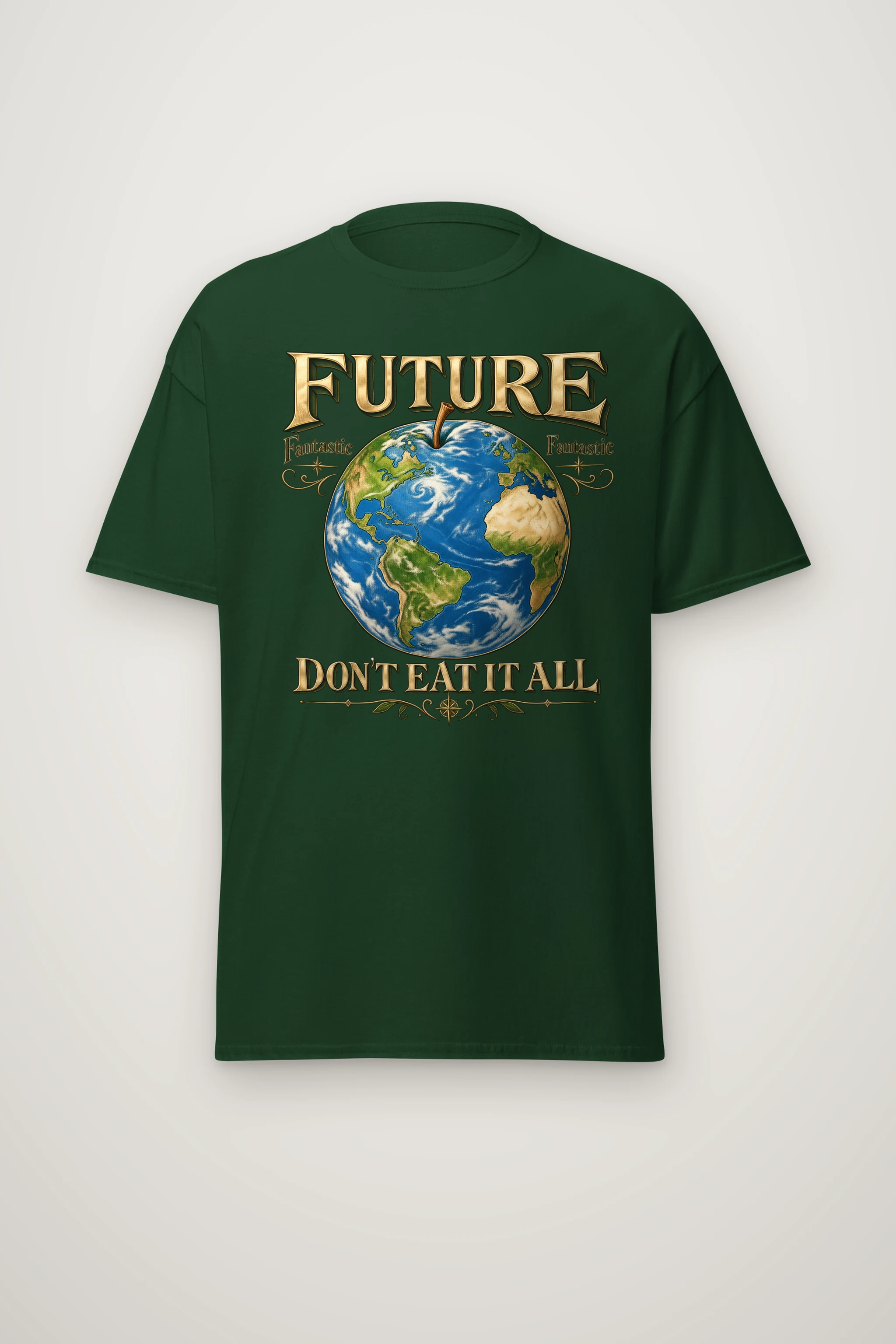 "Future Fantastic Globe" Heavyweight Unisex Crewneck T-shirt