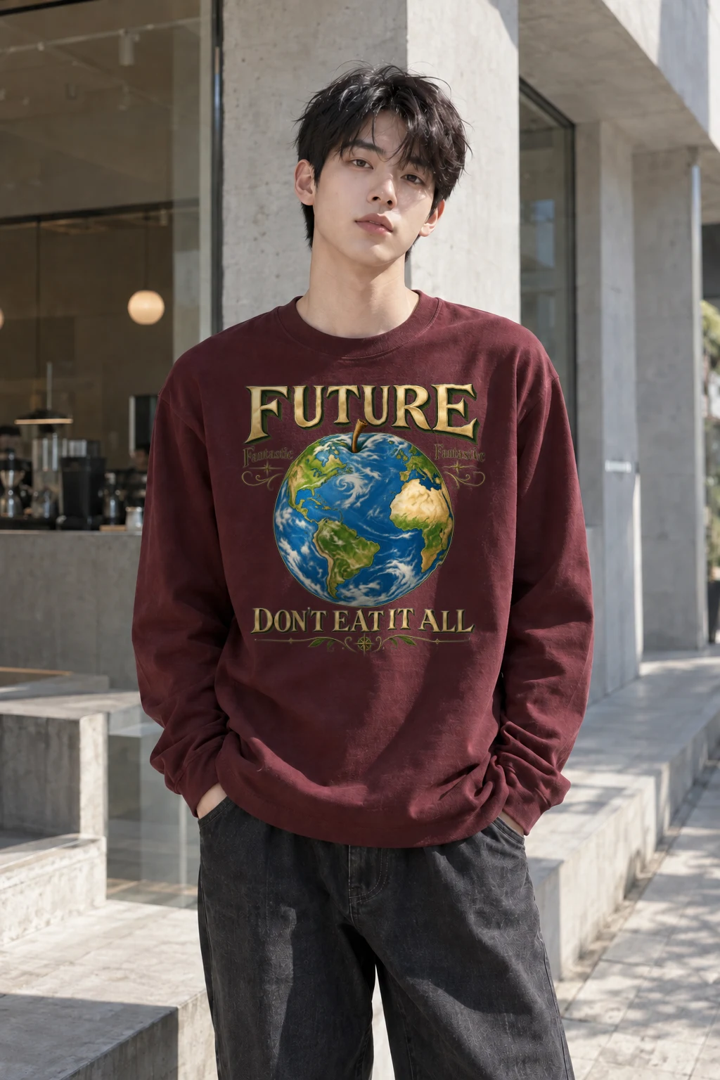 "Future Fantastic Globe" Unisex Longsleeve T-shirt | Gildan 2400