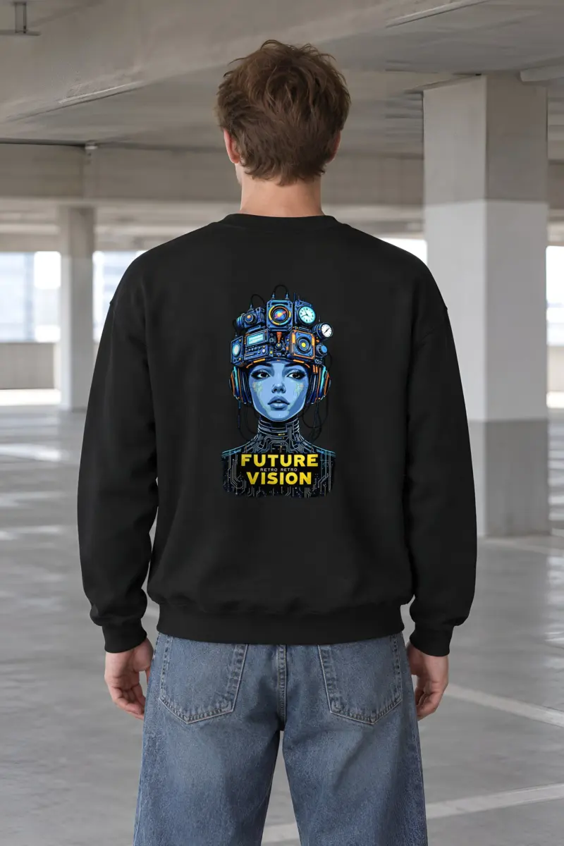 "Future Retro Vision" Heavy Blend Unisex Crewneck Sweatshirt