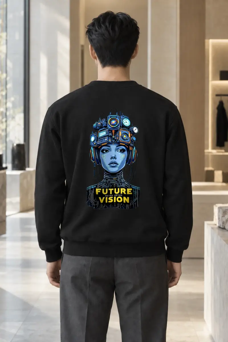 "Future Retro Vision" Heavy Blend Unisex Crewneck Sweatshirt | Gildan 18000