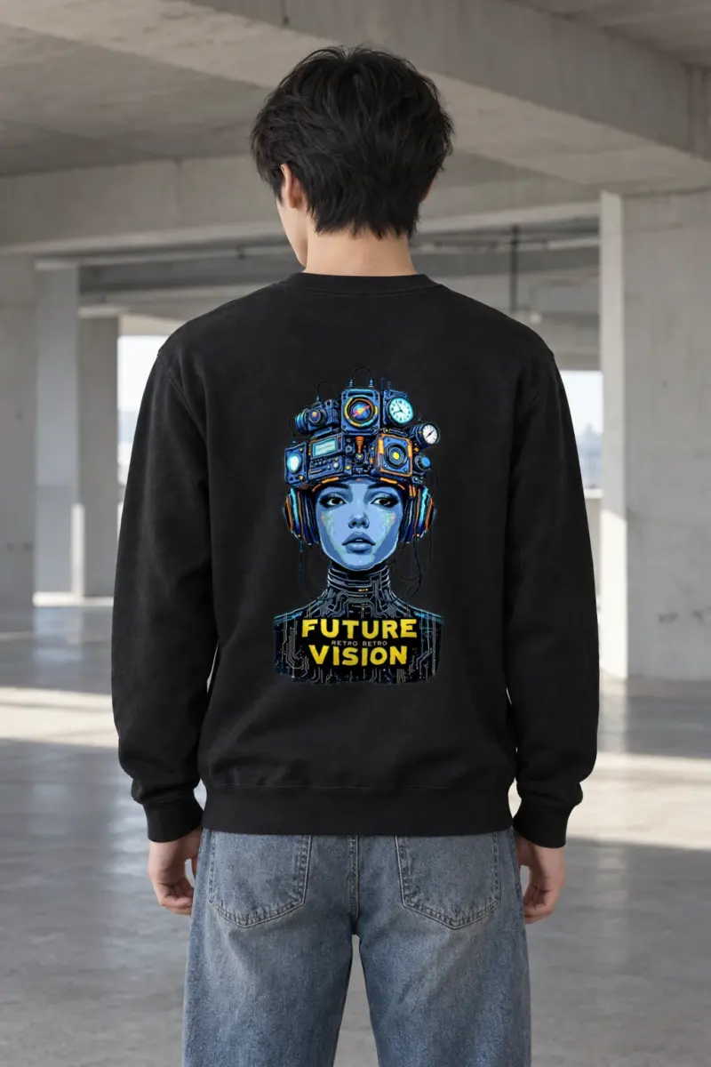 "Future Retro Vision" Heavy Blend Unisex Crewneck Sweatshirt