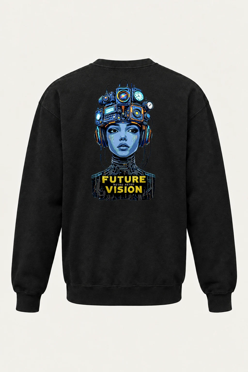 "Future Retro Vision" Heavy Blend Unisex Crewneck Sweatshirt | Gildan 18000